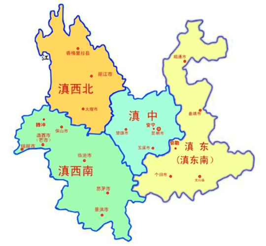 云南都有哪些城市和地区